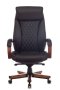 Кресло руководителя T-9924WALNUT черный кожа крестов. металл/дерево