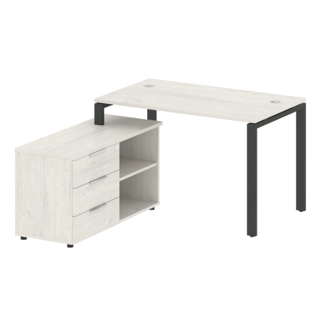 Рабочая станция с опорной тумбой левая Metal System Style БП.РС-СТС-2.2 Л 1300x1520x750