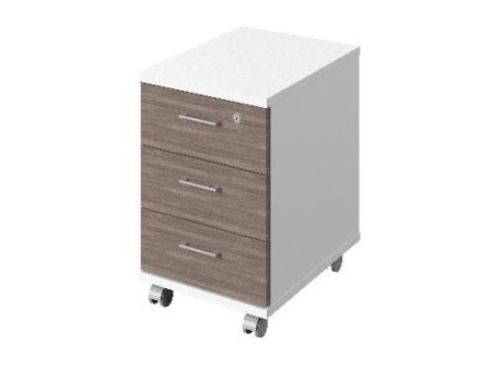 Тумба подкатная 3 ящ. с замком на верхний Public comfort С-91 380x500x588 (Белый/Джара Госфорт)