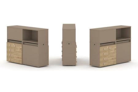 Тумба двойная + низкая надставка ES.NB.2N-15 (1500х410х1135)