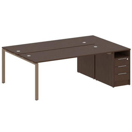 Рабочая станция с опорной тумбой Metal System Style БП.РС-СТП-2.5 2212x1475x750