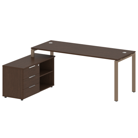 Рабочая станция с опорной тумбой левая Metal System Style БП.РС-СТС-2.5 Л 1900x1520x750