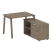 Рабочая станция с тумбой на А-образном м/к Metal System Style БА.РС-СТС-2.1 (R) 1100x1520x750
