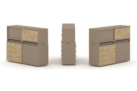 Тумба двойная + низкая надставка ES.NB.2N-17 (1500х410х1135)