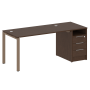 Рабочая станция с опорной тумбой Metal System Style БП.РС-СТП-1.3 1812x720x750