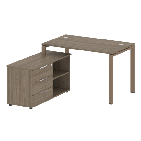 Рабочая станция с опорной тумбой левая Metal System Style БП.РС-СТС-2.2 Л 1300x1520x750