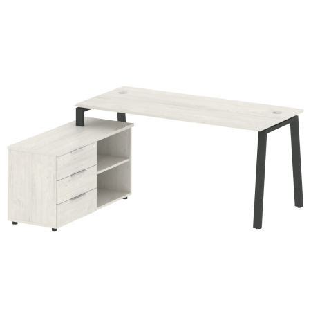 Рабочая станция с тумбой на А-образном м/к Metal System Style БА.РС-СТС-2.4 (L) 1700x1520x750