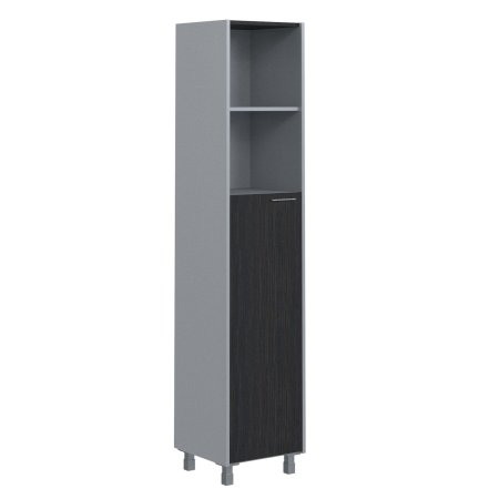 Шкаф колонка с глухой средней дверью Offix-new OHC 45.6 456x450x2147 (Легно темный/металлик)
