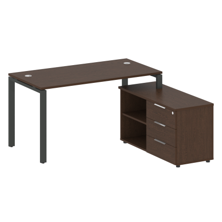 Рабочая станция с опорной тумбой правая Metal System Style БП.РС-СТС-2.3 Пр 1500x1520x750