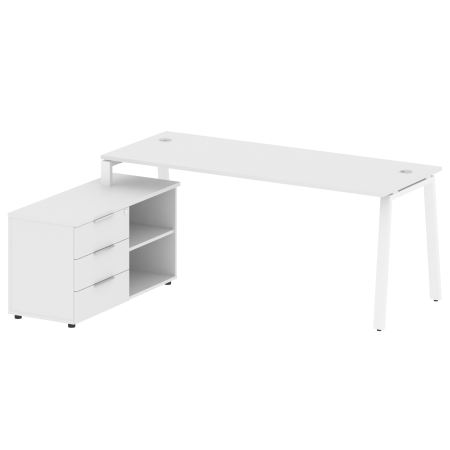 Рабочая станция с тумбой на А-образном м/к Metal System Style БА.РС-СТС-2.5 (L) 1900x1520x750