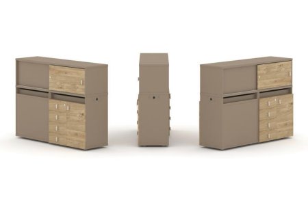 Тумба двойная + низкая надставка ES.NB.2N-17 (1500х410х1135)