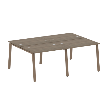 Рабочая станция на 4 рабочих места на А-образном м/к Metal System Style БА.СМ-4.1 2000x1475x750 (Вяз/Мокко металл)