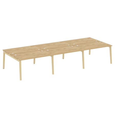 Рабочая станция на деревянных опорах Onix Wood OW.D.RS-6.3.8 4140x1635x750