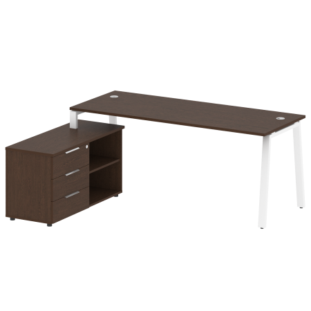Рабочая станция с тумбой на А-образном м/к Metal System Style БА.РС-СТС-2.5 (L) 1900x1520x750