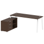 Рабочая станция с тумбой на А-образном м/к Metal System Style БА.РС-СТС-2.5 (L) 1900x1520x750
