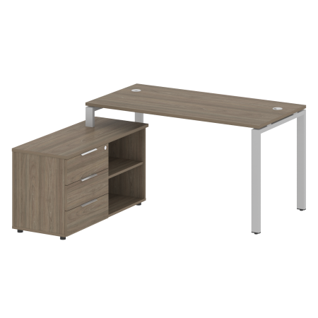 Рабочая станция с опорной тумбой левая Metal System Style БП.РС-СТС-2.3 Л 1500x1520x750