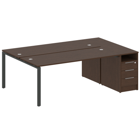 Рабочая станция с опорной тумбой Metal System Style БП.РС-СТП-2.5 2212x1475x750