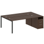 Рабочая станция с опорной тумбой Metal System Style БП.РС-СТП-2.5 2212x1475x750