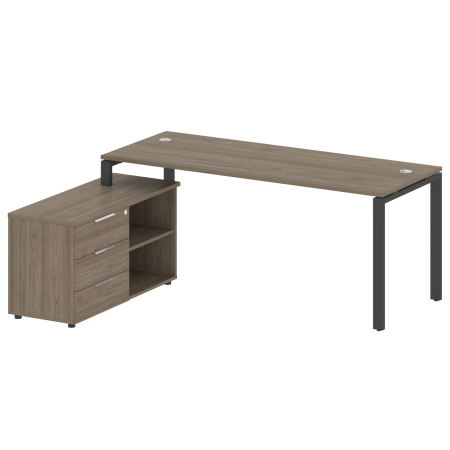 Рабочая станция с опорной тумбой левая Metal System Style БП.РС-СТС-2.5 Л 1900x1520x750