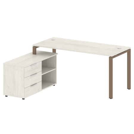 Рабочая станция с опорной тумбой левая Metal System Style БП.РС-СТС-2.4 Л 1700x1520x750