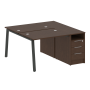 Рабочая станция с тумбой на А-образном м/к Metal System Style БА.РС-СТП-2.1 1412x1475x750