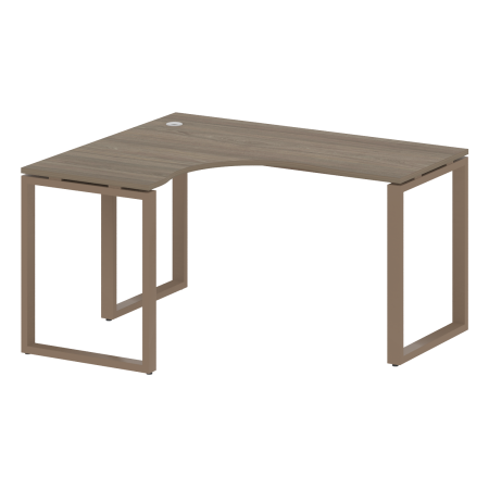 Стол криволинейный левый Metal System Style БО.СА-3 Л 1400x1200x750 (Вяз/Мокко металл)