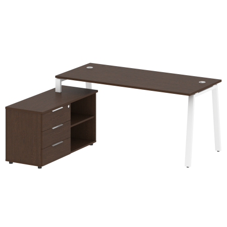 Рабочая станция с тумбой на А-образном м/к Metal System Style БА.РС-СТС-2.4 (L) 1700x1520x750