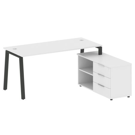 Рабочая станция с тумбой на А-образном м/к Metal System Style БА.РС-СТС-2.4 (R) 1700x1520x750