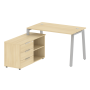 Рабочая станция с тумбой на А-образном м/к Metal System Style БА.РС-СТС-2.2 (L) 1300x1520x750