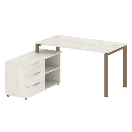 Рабочая станция с опорной тумбой левая Metal System Style БП.РС-СТС-2.3 Л 1500x1520x750
