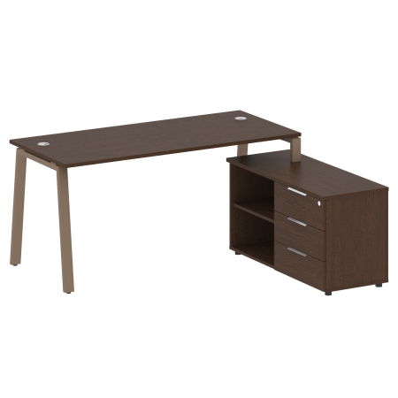 Рабочая станция с тумбой на А-образном м/к Metal System Style БА.РС-СТС-2.4 (R) 1700x1520x750