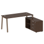 Рабочая станция с тумбой на А-образном м/к Metal System Style БА.РС-СТС-2.4 (R) 1700x1520x750