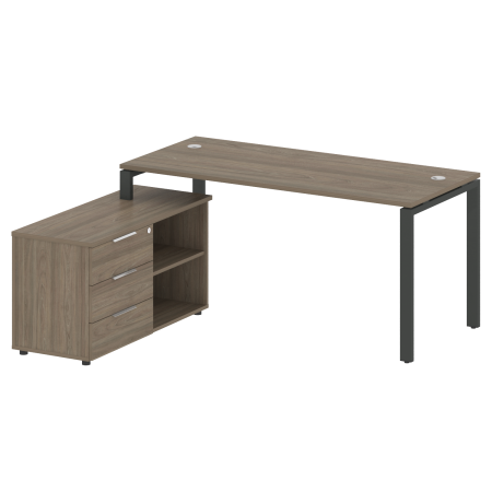 Рабочая станция с опорной тумбой левая Metal System Style БП.РС-СТС-2.4 Л 1700x1520x750