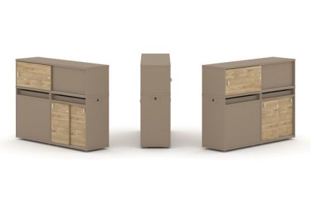 Тумба двойная + низкая надставка ES.NB.2N-22 (1500х410х1135)