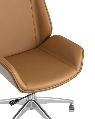 Кресло руководителя TopChairs Crown коричневое УЦЕНКА (Офисное кресло Crown коричневый)