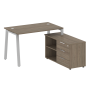 Рабочая станция с тумбой на А-образном м/к Metal System Style БА.РС-СТС-2.2 (R) 1300x1520x750