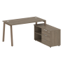Рабочая станция с тумбой на А-образном м/к Metal System Style БА.РС-СТС-2.3 (R) 1500x1520x750