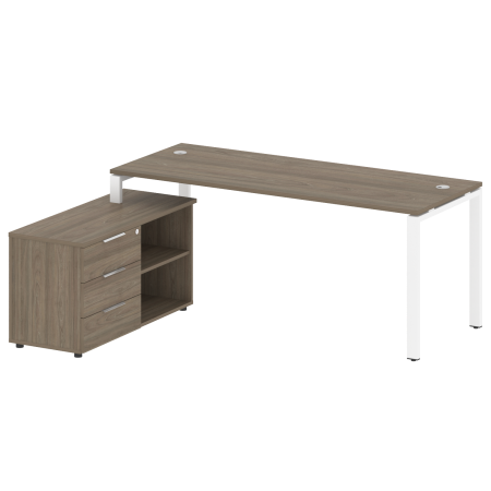 Рабочая станция с опорной тумбой левая Metal System Style БП.РС-СТС-2.5 Л 1900x1520x750