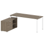 Рабочая станция с опорной тумбой левая Metal System Style БП.РС-СТС-2.5 Л 1900x1520x750