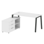 Рабочая станция с тумбой на А-образном м/к Metal System Style БА.РС-СТС-2.3 (L) 1500x1520x750