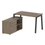 Рабочая станция с тумбой на А-образном м/к Metal System Style БА.РС-СТС-2.2 (L) 1300x1520x750