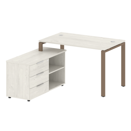 Рабочая станция с опорной тумбой левая Metal System Style БП.РС-СТС-2.2 Л 1300x1520x750