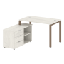 Рабочая станция с опорной тумбой левая Metal System Style БП.РС-СТС-2.2 Л 1300x1520x750