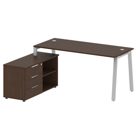 Рабочая станция с тумбой на А-образном м/к Metal System Style БА.РС-СТС-2.4 (L) 1700x1520x750