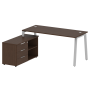 Рабочая станция с тумбой на А-образном м/к Metal System Style БА.РС-СТС-2.4 (L) 1700x1520x750
