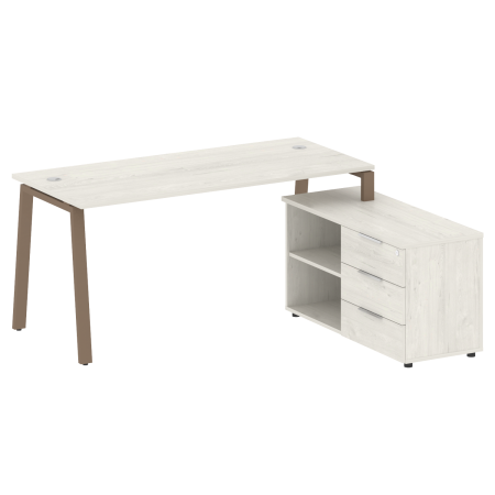 Рабочая станция с тумбой на А-образном м/к Metal System Style БА.РС-СТС-2.4 (R) 1700x1520x750