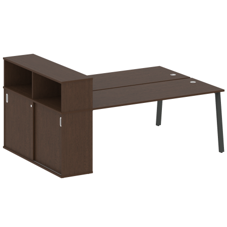 Рабочая станция с шкафом-купе на А-образном м/к Metal System Style БА.РС-СШК-2.5 Т 2210x1475x1098