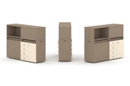 Тумба двойная + низкая надставка ES.NB.2N-16 (1500х410х1135)