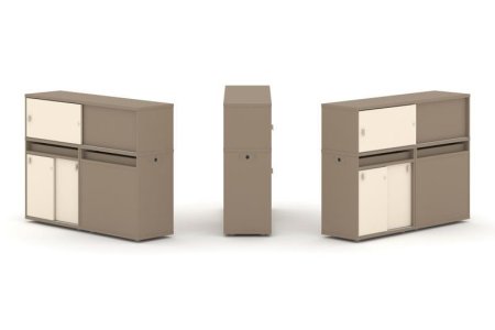 Тумба двойная + низкая надставка ES.NB.2N-22 (1500х410х1135)