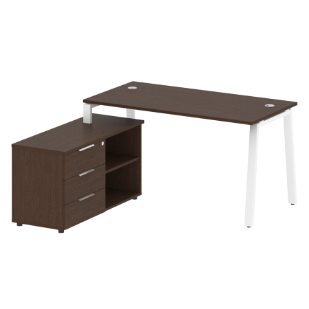 Рабочая станция с тумбой на А-образном м/к Metal System Style БА.РС-СТС-2.3 (L) 1500x1520x750